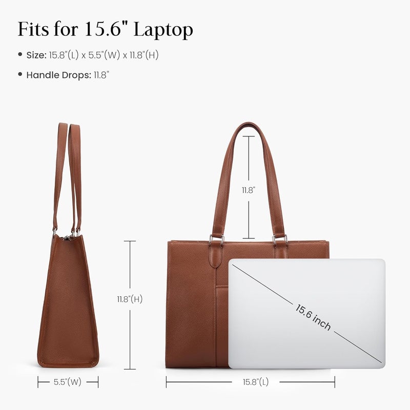 befen Genuine Leather Tote Bag for Women Work, Women's Leather Shoulder Bags Purses Satchel Handbags with Laptop Compartment - Image 4